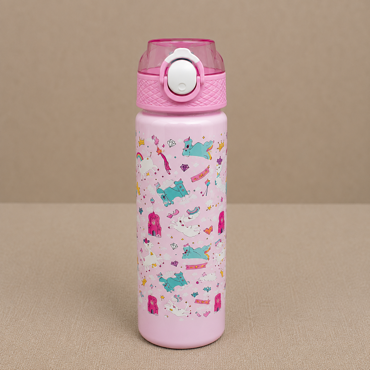 Kids Lightweight Sports Water Bottle with Flip Lid - Pink (YM633)