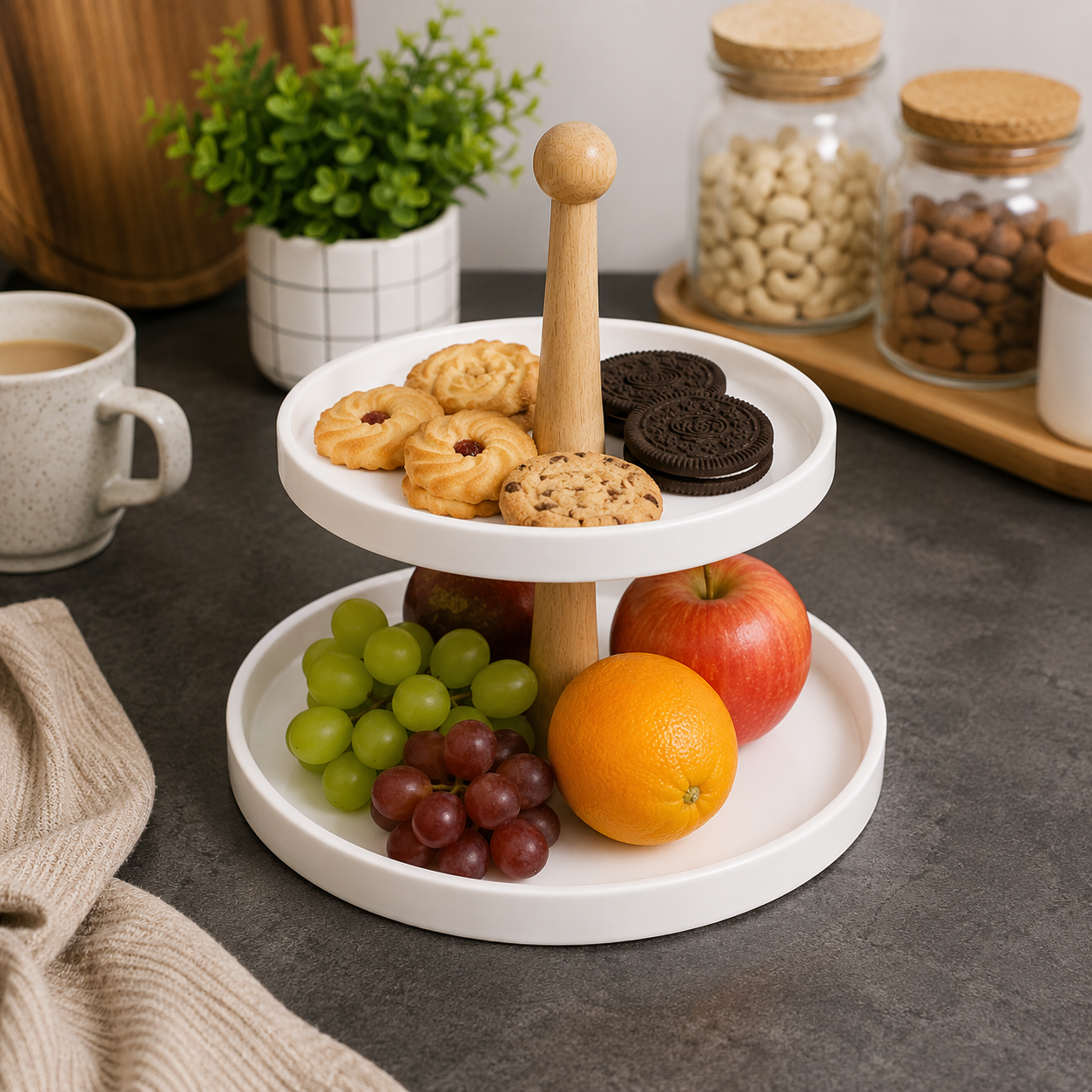 Two-Tier Serving Tray Stand (YM477)