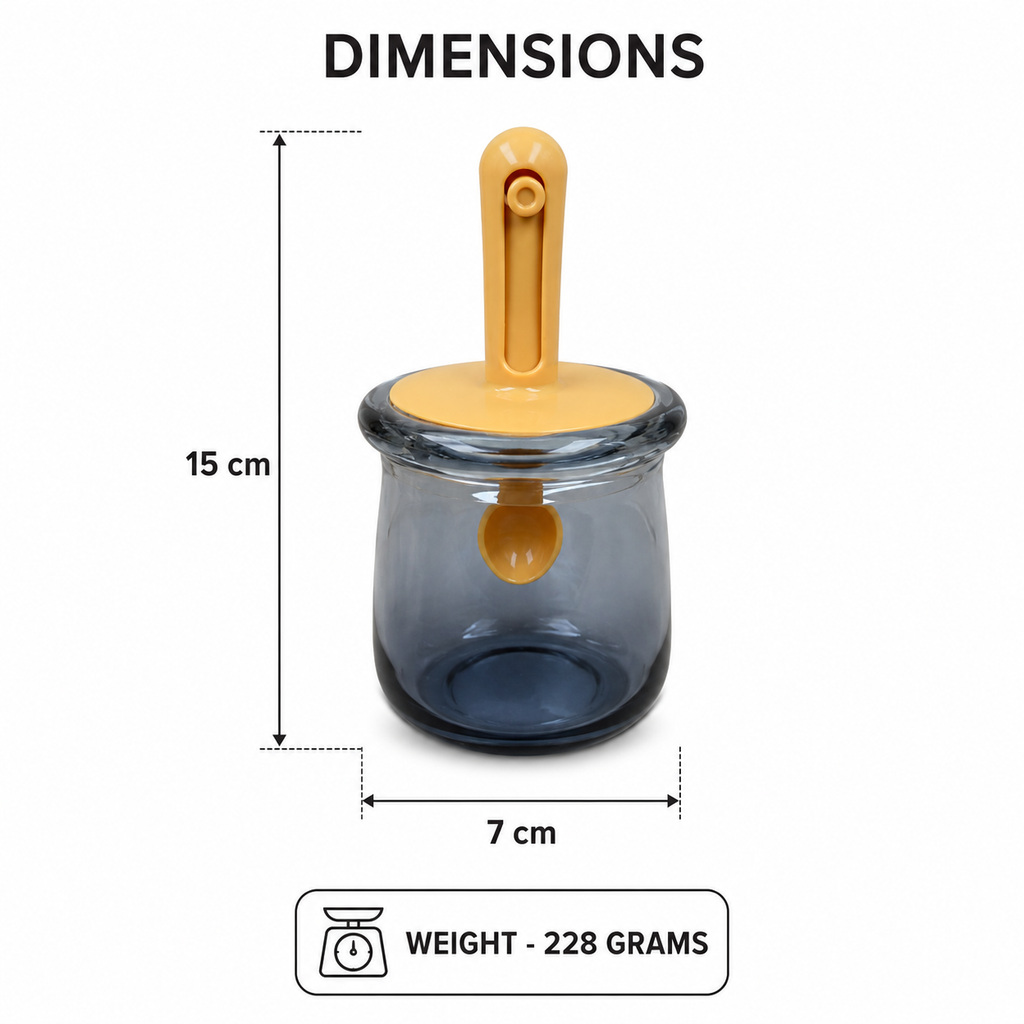 Glass Seasoning Jar with Spoon Orange (YM1363)