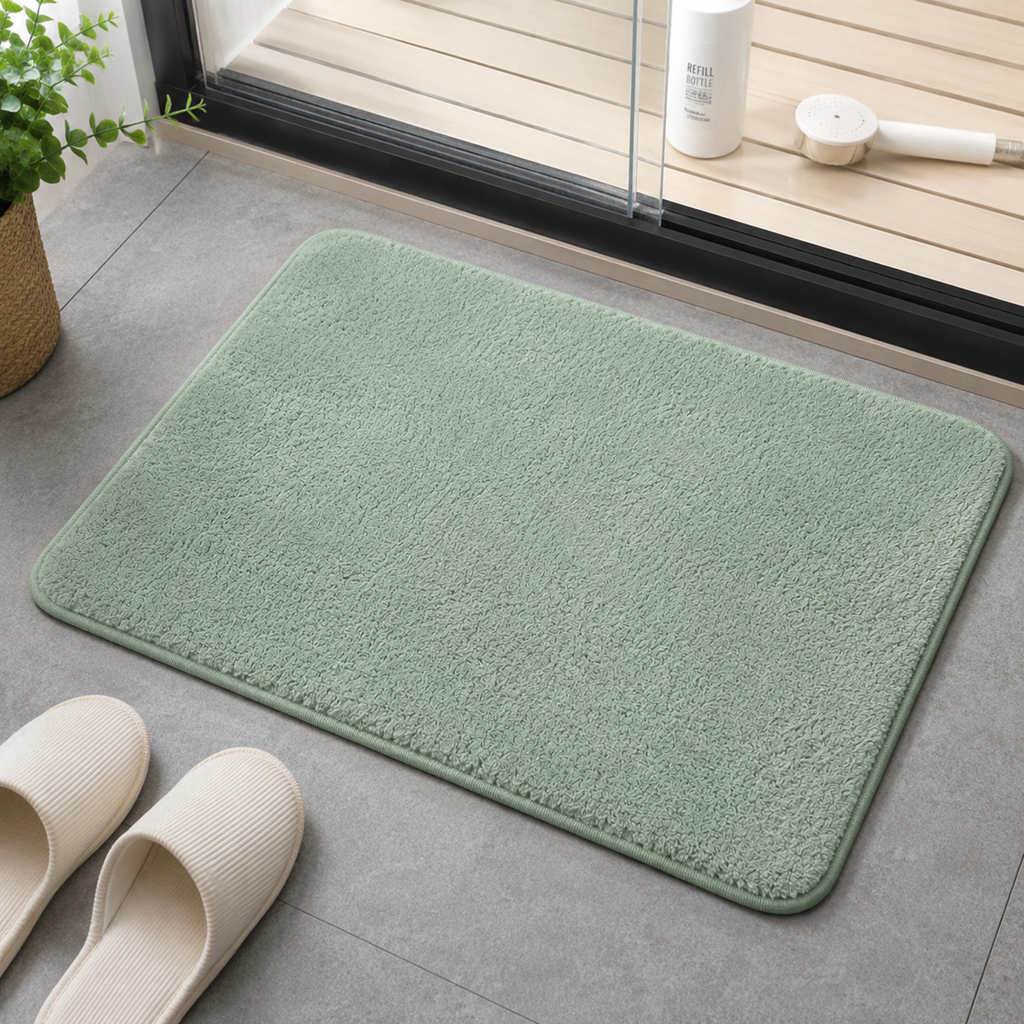 Green Faux Fur Floor Mat (YM2671)