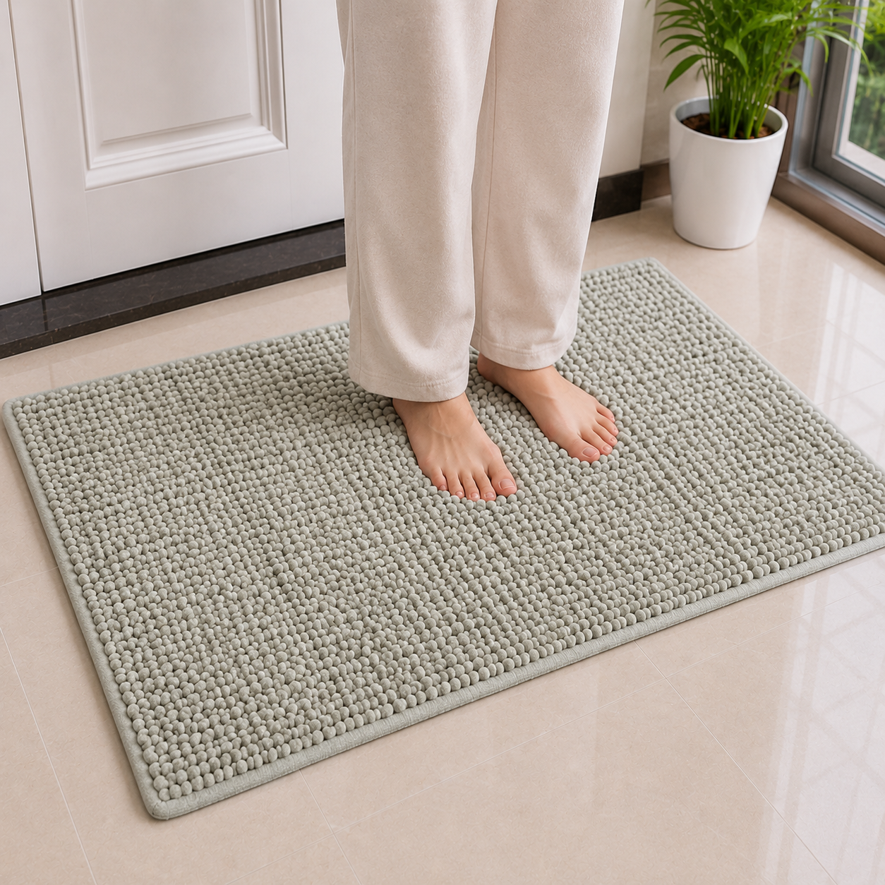 Green Chenille Floor Mat (YM2590)