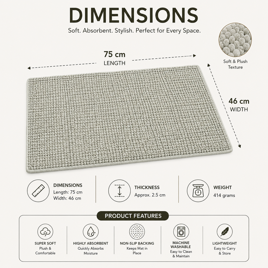 Green Chenille Floor Mat (YM2590)