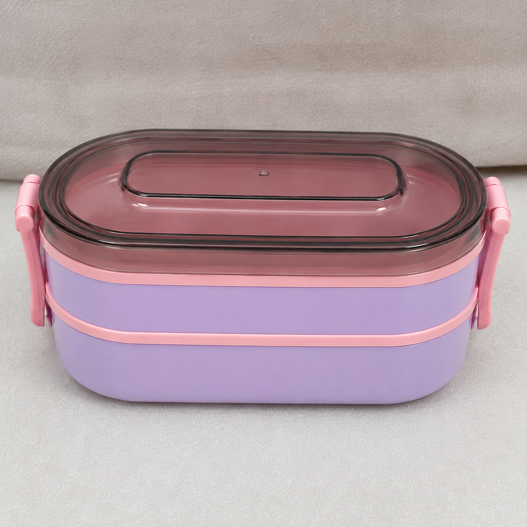 Double Layer Airtight Lunch Box - Pink (YM689)