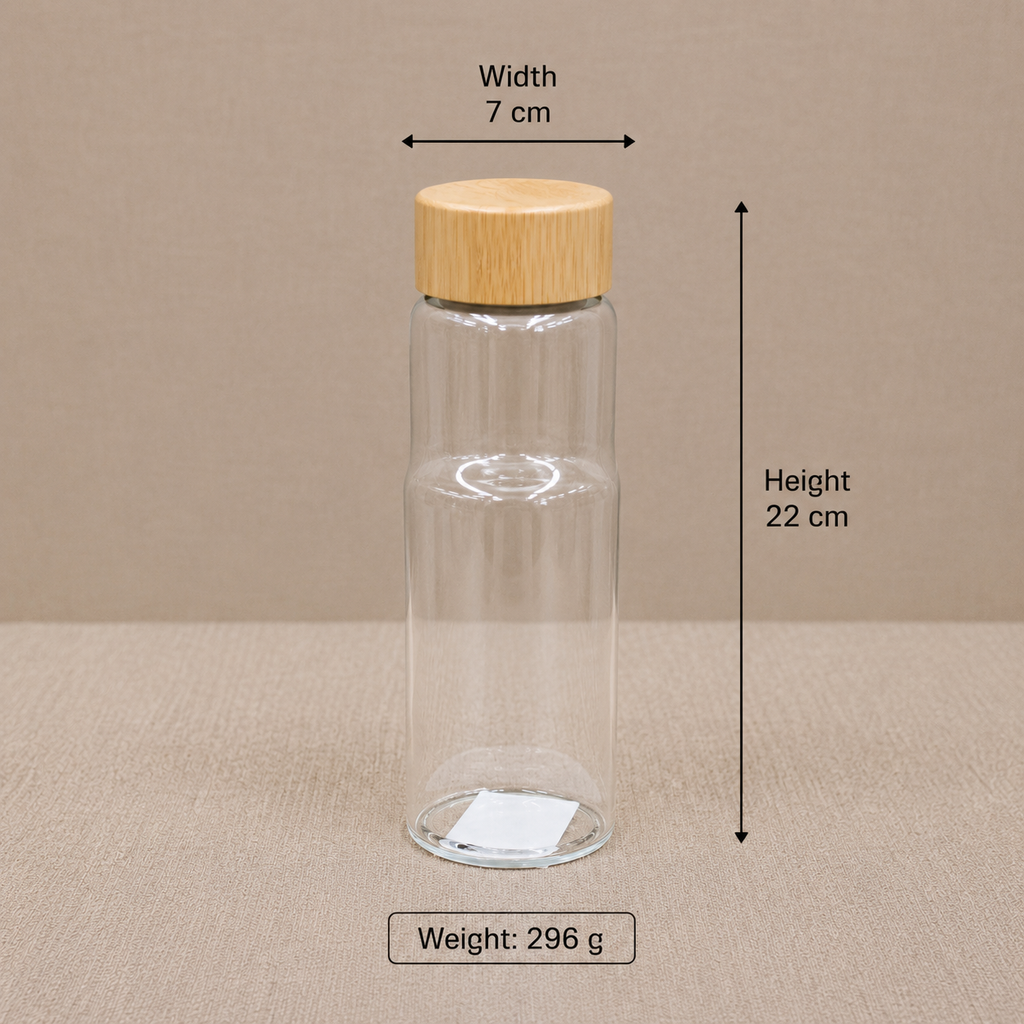 Glass Water Bottle with Wooden Lid(YM2161)