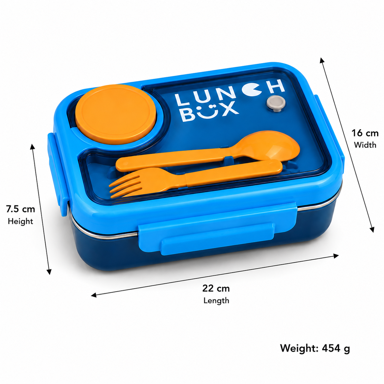 Dark Blue Kids Lunch Box with Spoon with Fork(YM2169)