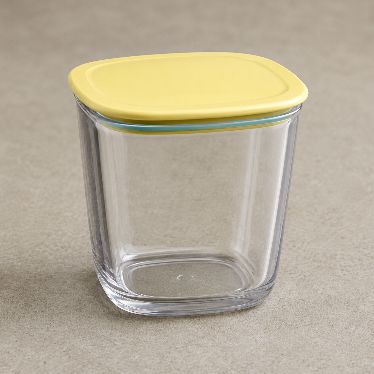 Square Airtight Food Storage Container with Yellow Lid - 500ml (YM2136)