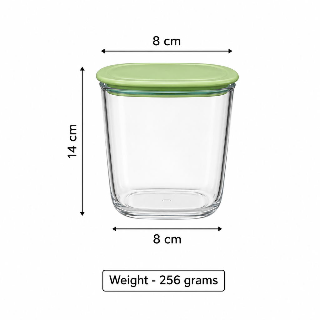 Square Airtight Food Storage Container with Green Lid (YM2136)