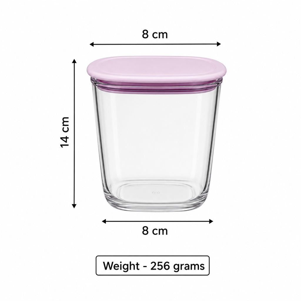 Square Airtight Food Storage Container with Pink Lid (YM2136)