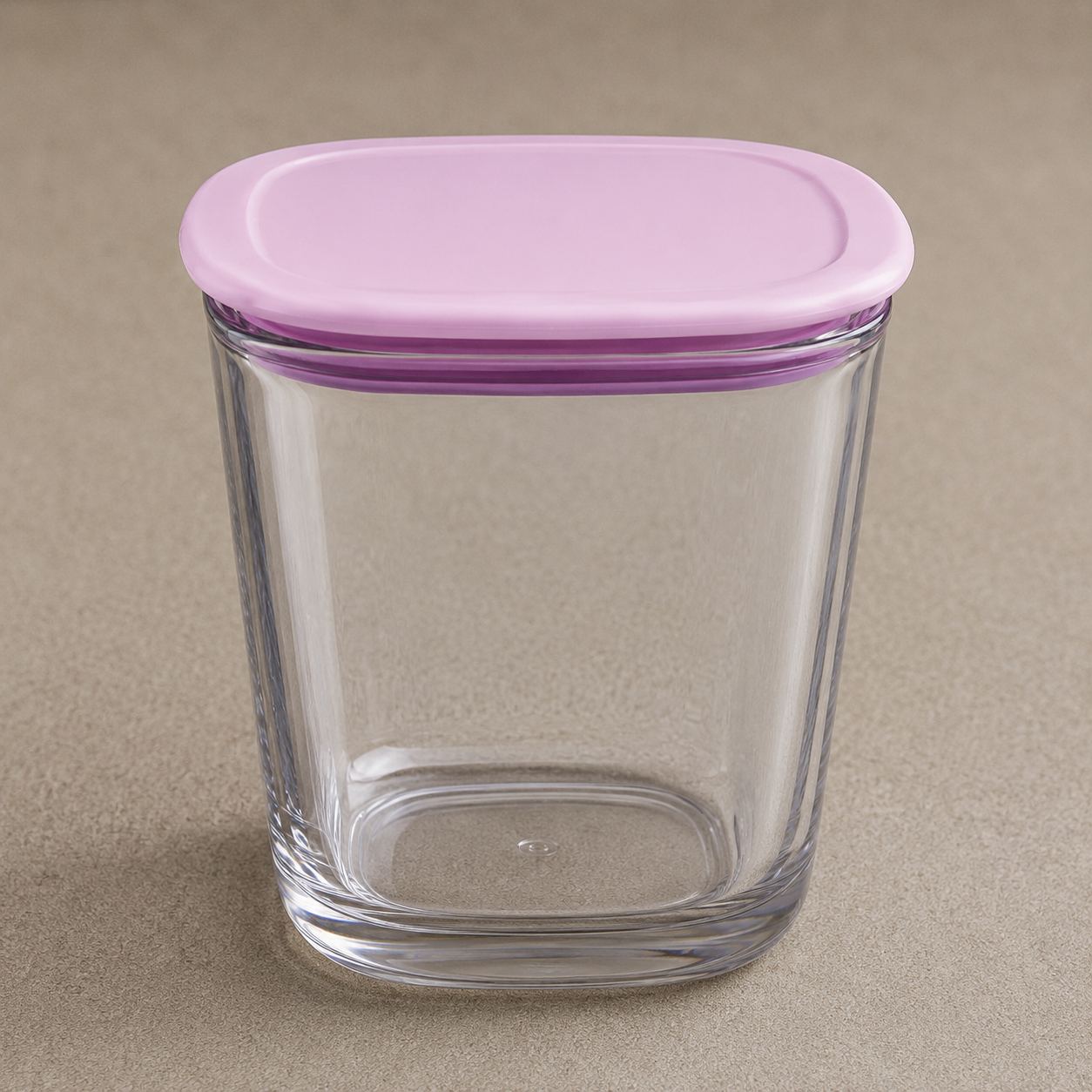 Square Airtight Food Storage Container with Pink Lid (YM2136)