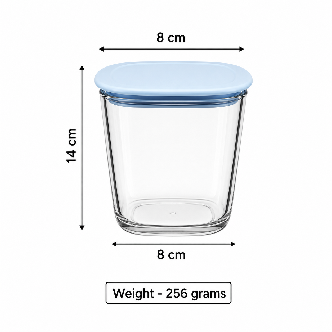 Square Airtight Food Storage Container with Blue Lid (YM2136)
