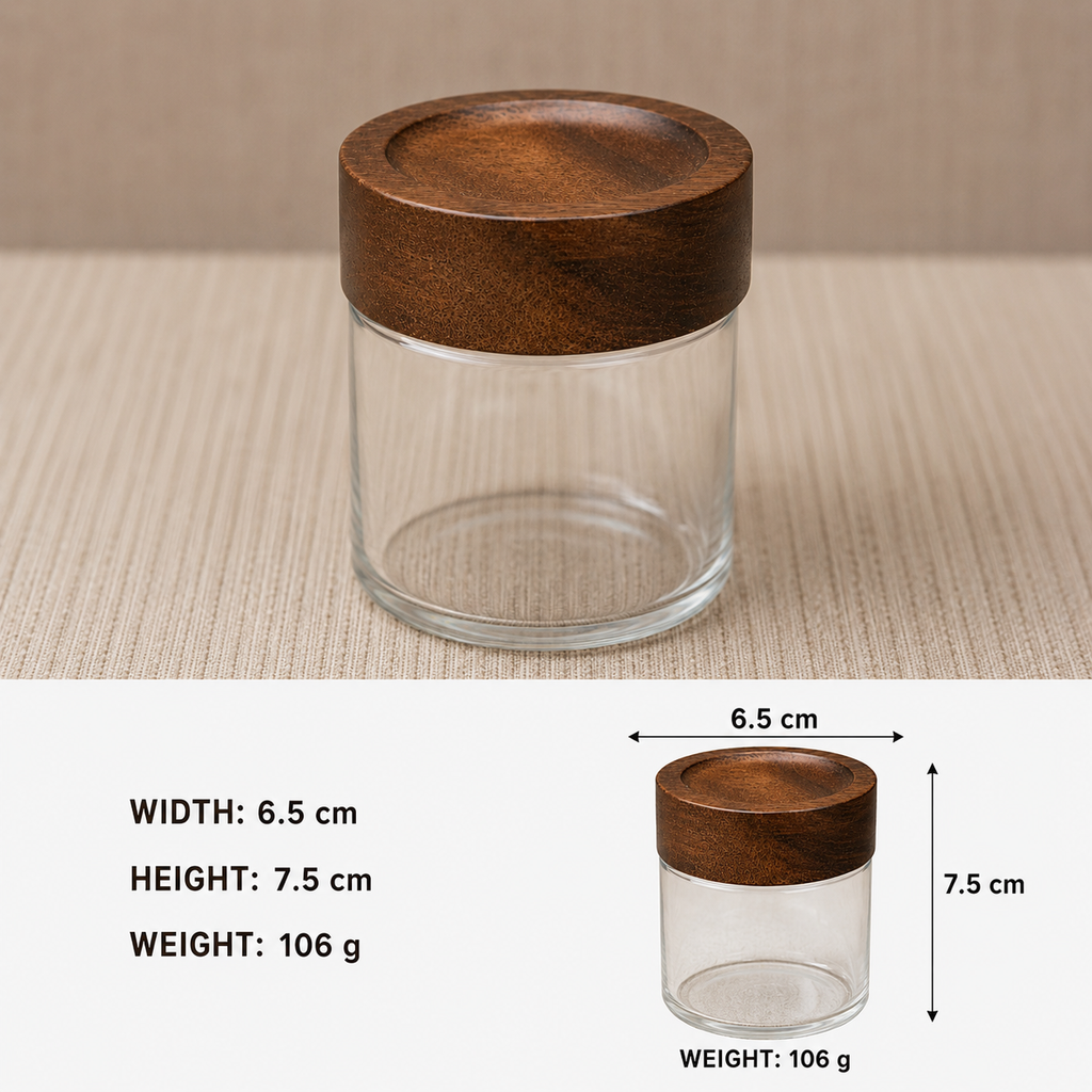 Glass Storage Jar with Wooden Lid(YM1706)
