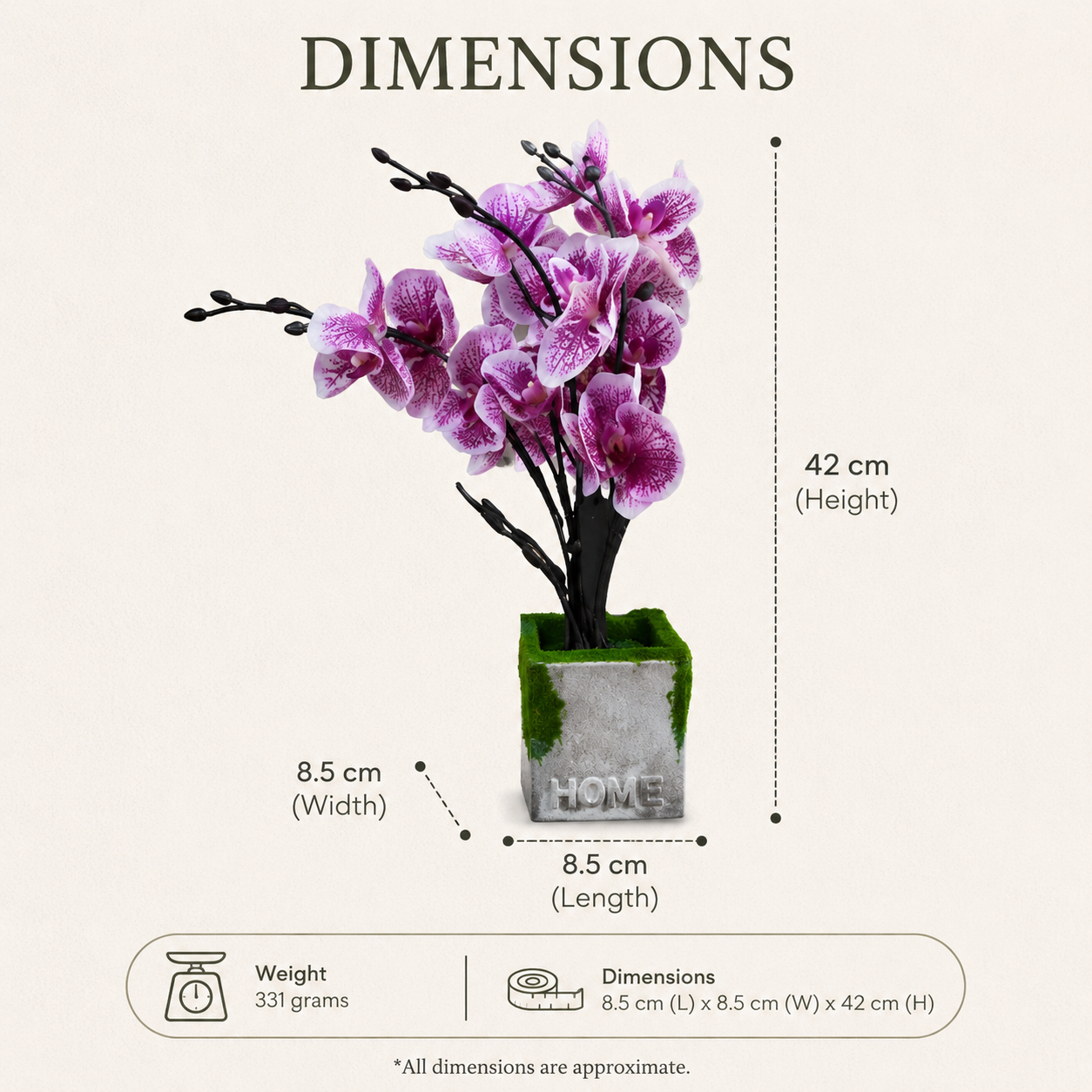Artificial Purple Plant in Decorative Pot (YM1007)