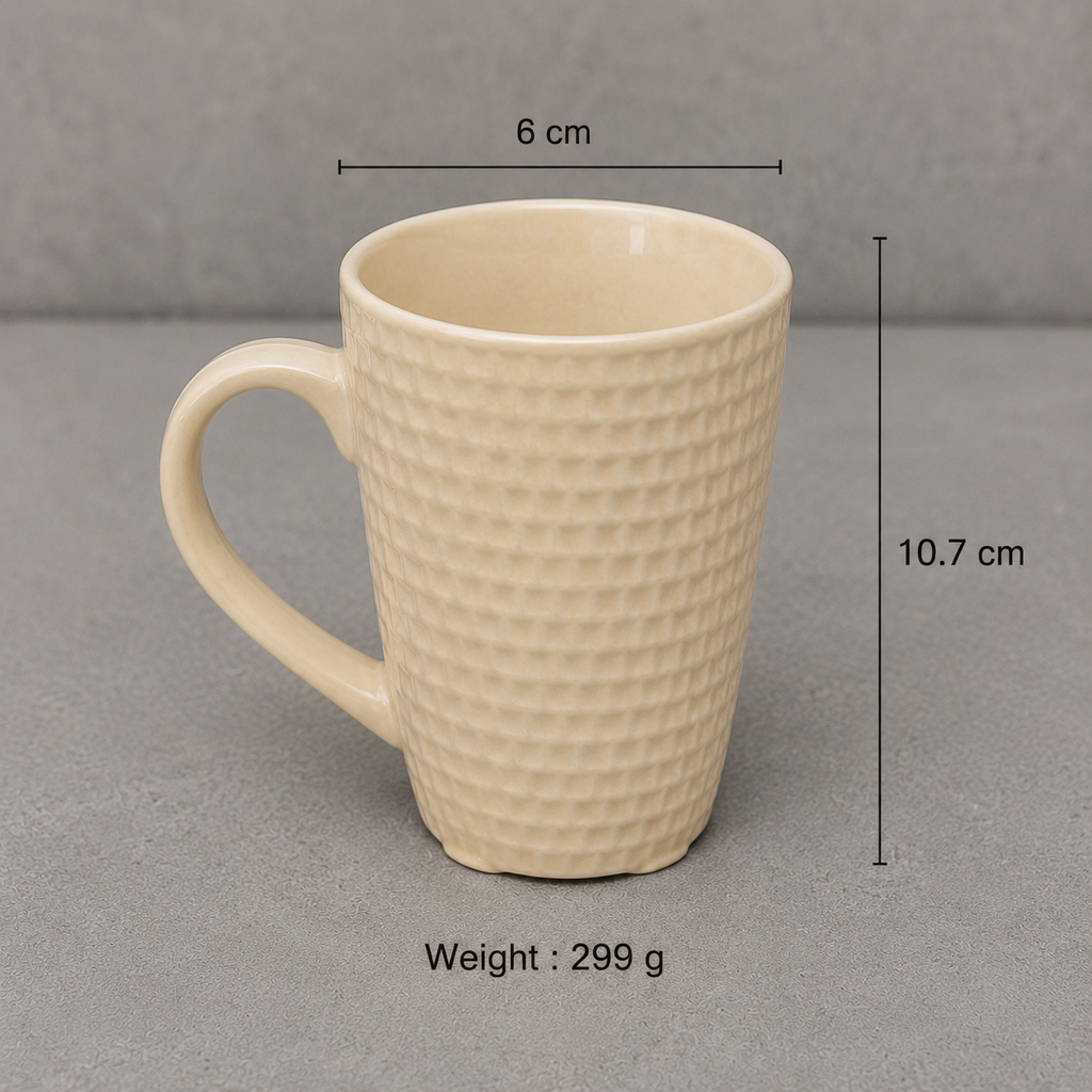 Textured Cream Ceramic Coffee Mug(YM781)