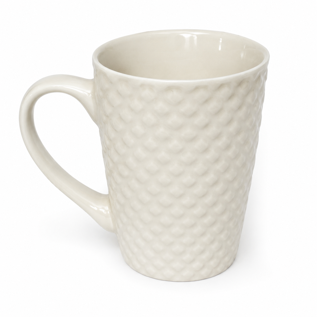 Dot Textured Cream Ceramic Coffee Mug(YM781)