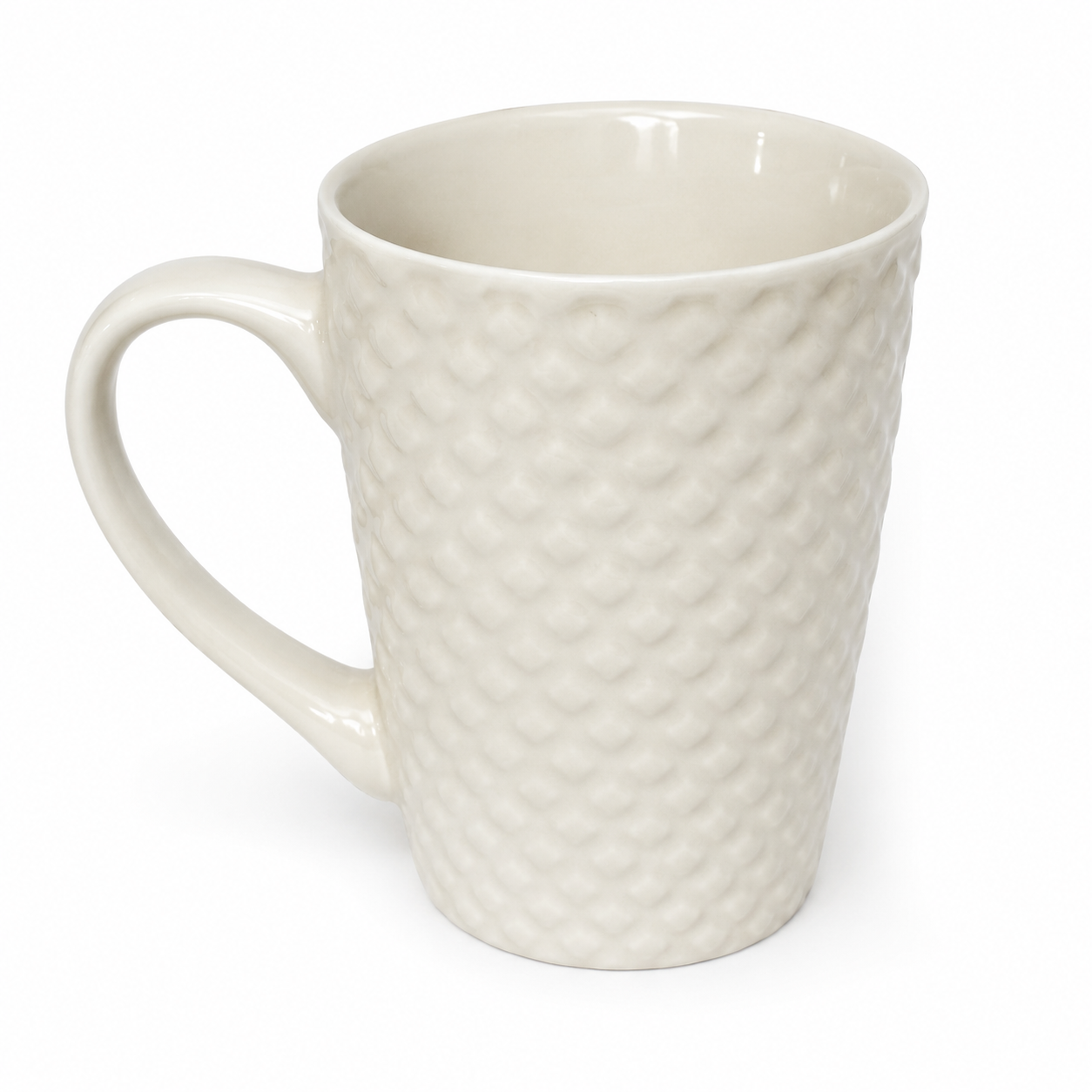 Dot Textured Cream Ceramic Coffee Mug(YM781)