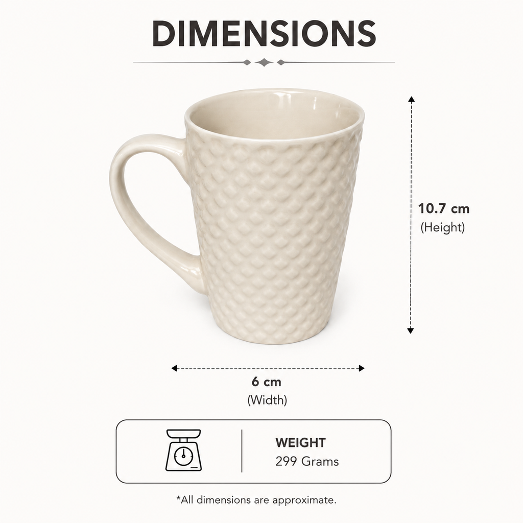 Dot Textured Cream Ceramic Coffee Mug(YM781)