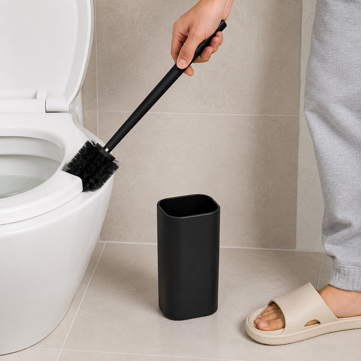 Bathroom Toilet Brush with Holder Set(YM259)