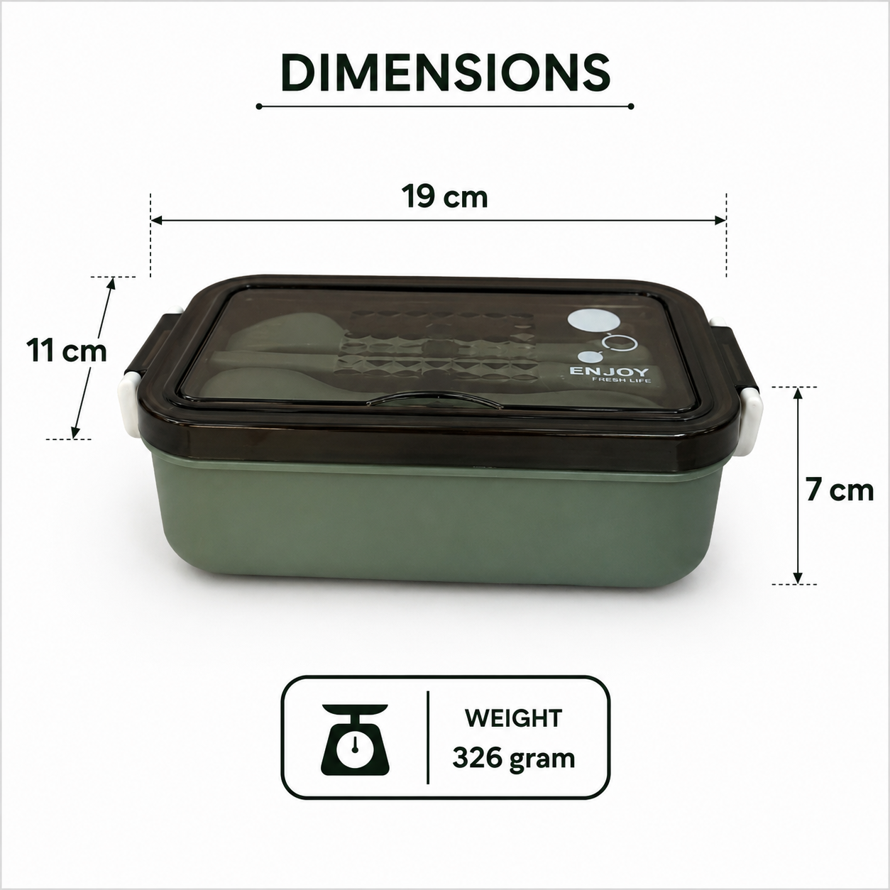 Green Kids Lunch Box for School and Travel (YM691)