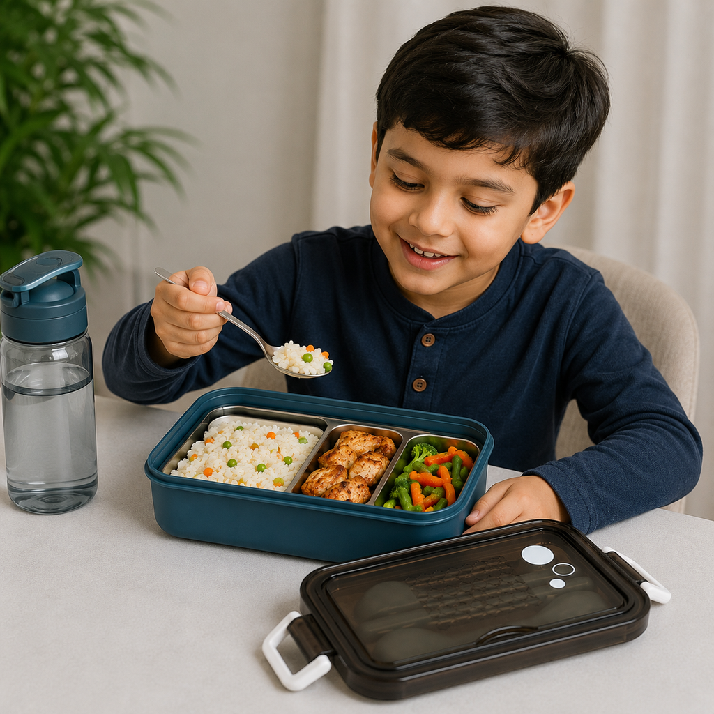 Blue Kids Lunch Box for School and Travel (YM691)