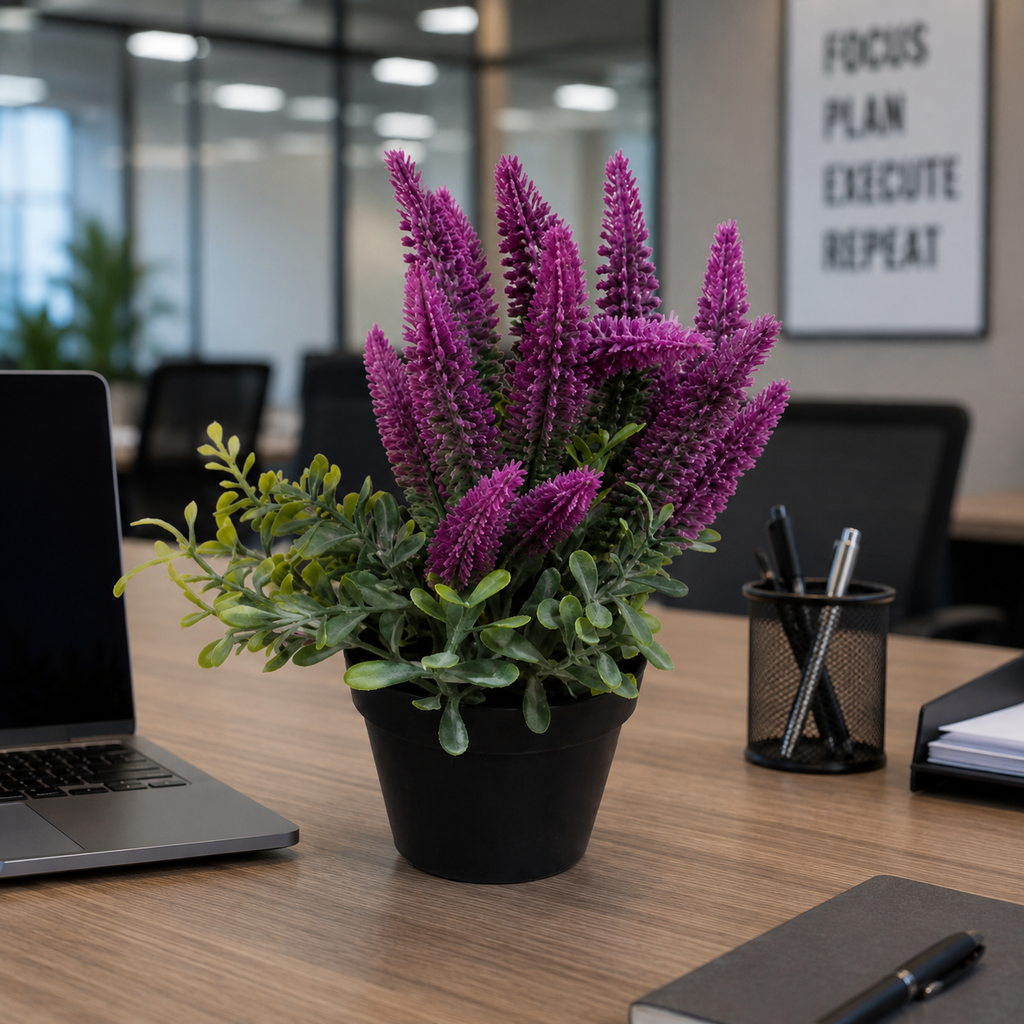 Artificial Purple Flower Plant in Pot (YM1004)