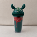 Green Plastic Sipper Bottle with Fun Dessert Lid (YM650)