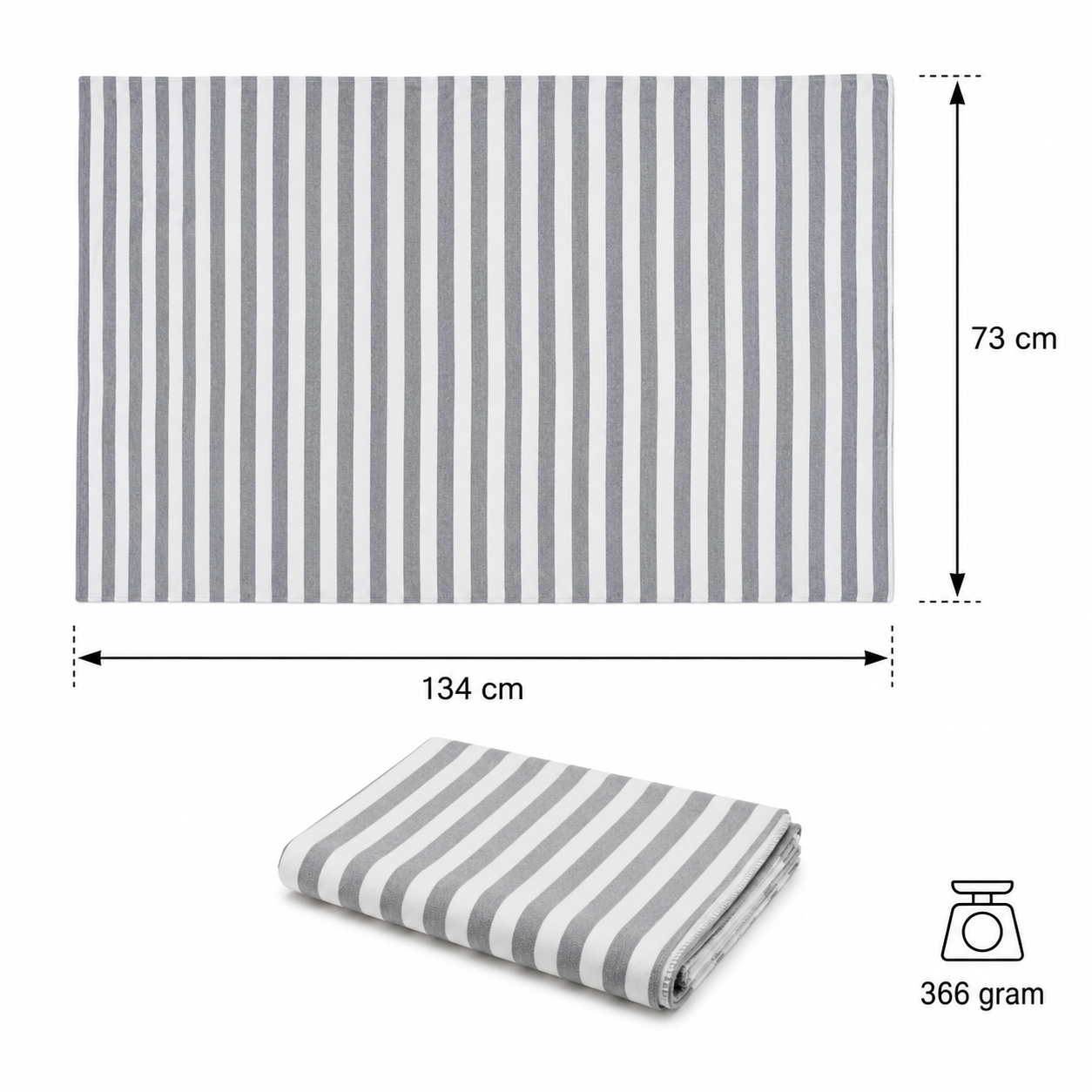 Soft Grey Hand Towel (YM358)