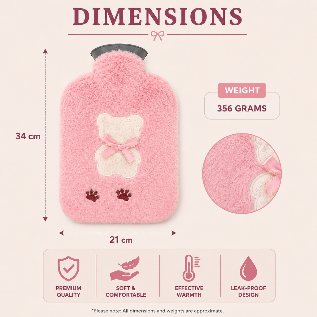 Pink Plush Hot Water Bag Cover (YM902)