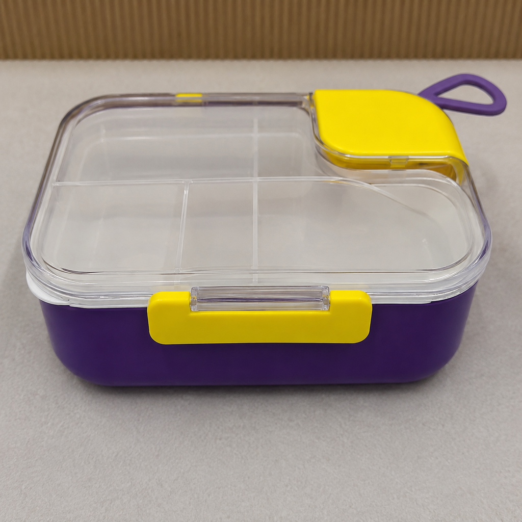 Stainless Steel Lunch Box with Fork & Spoon – Purple (YM2484)