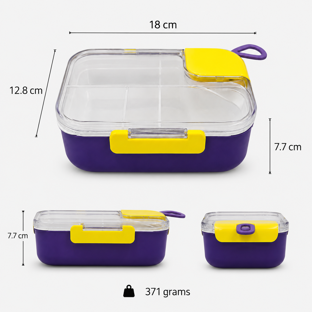 Stainless Steel Lunch Box with Fork & Spoon – Purple (YM2484)