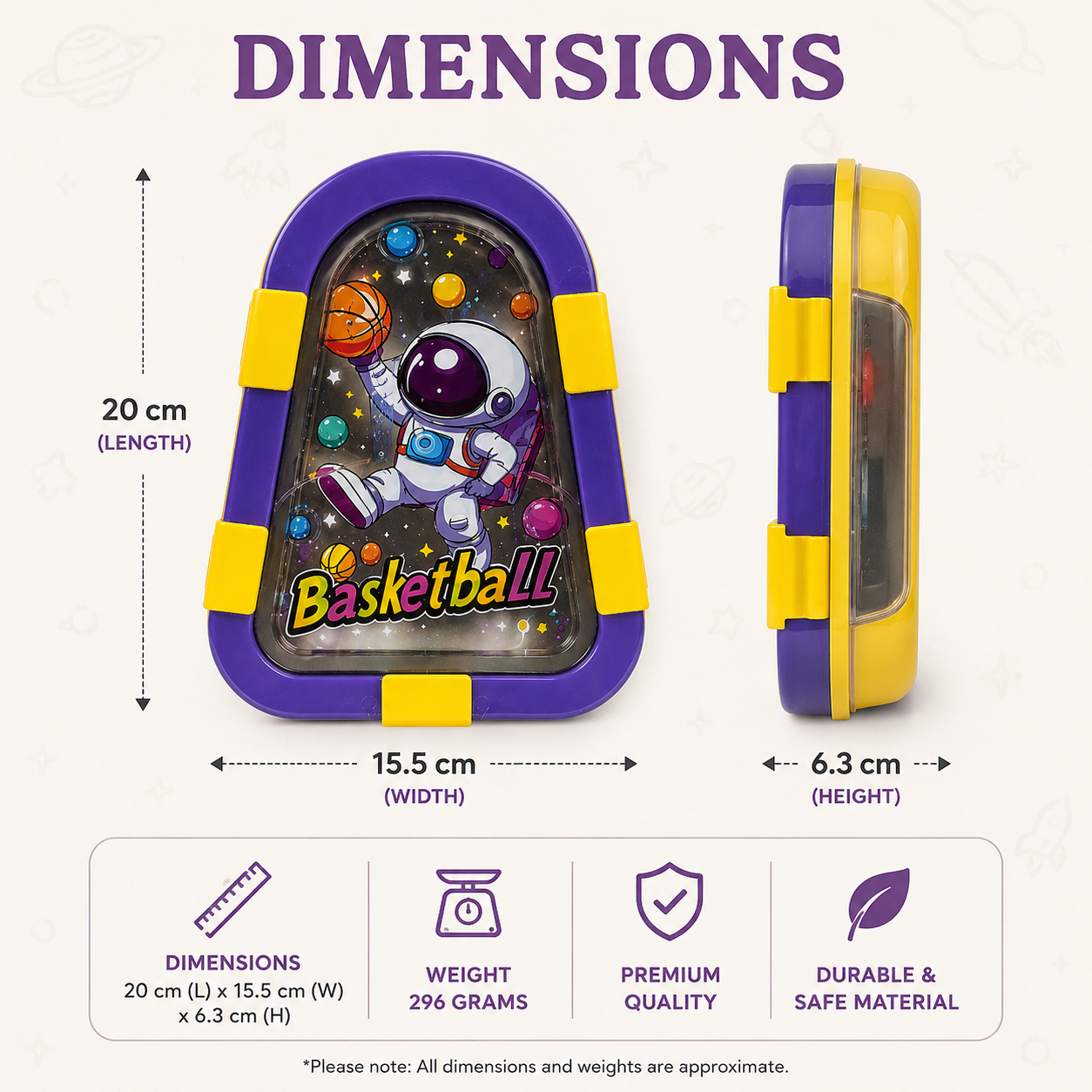 Kids Space Basketball Yellow Lunch Box (YM2485)
