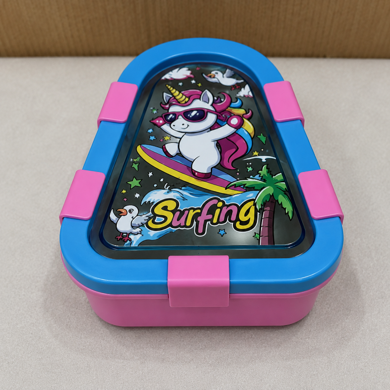 Kids Unicorn Surfing Lunch Box (YM2485)