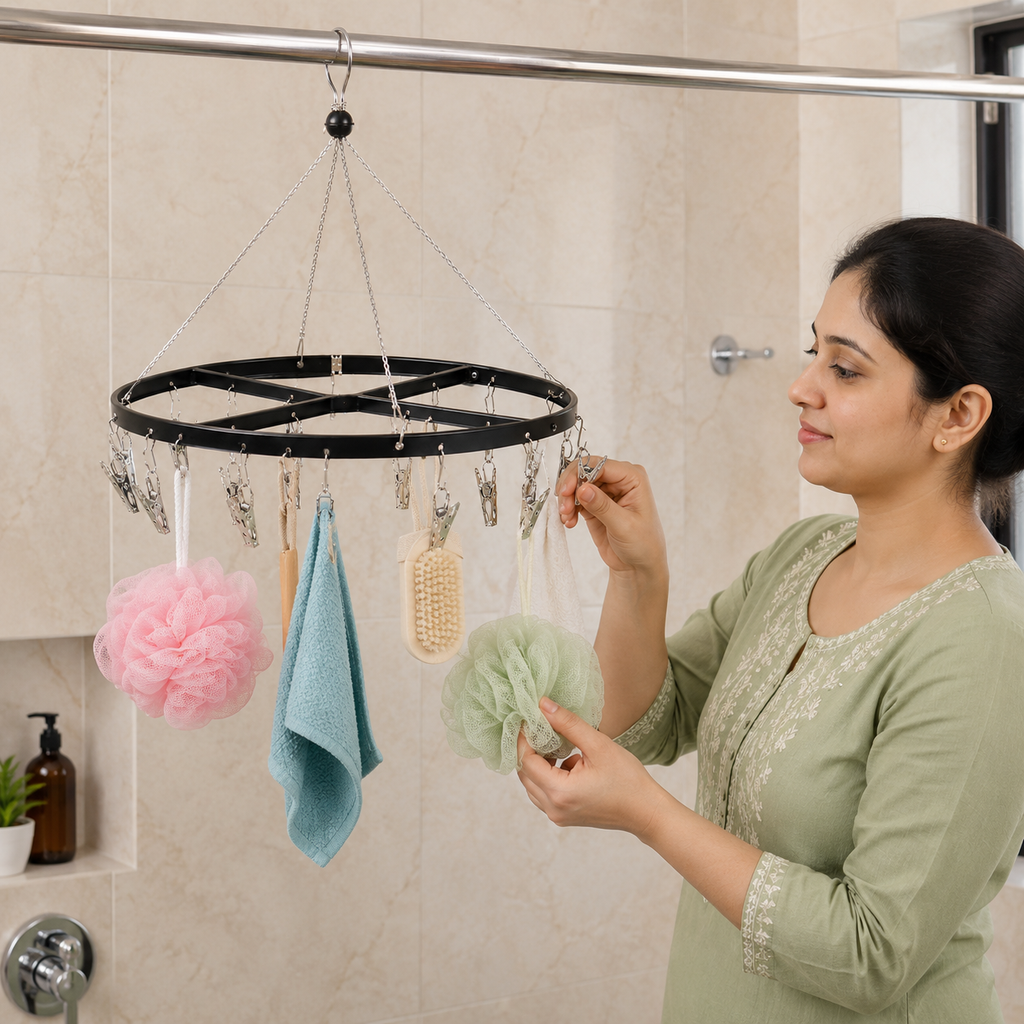 Round Stainless Steel Hanging Bathroom Storage Organizer(YM407)