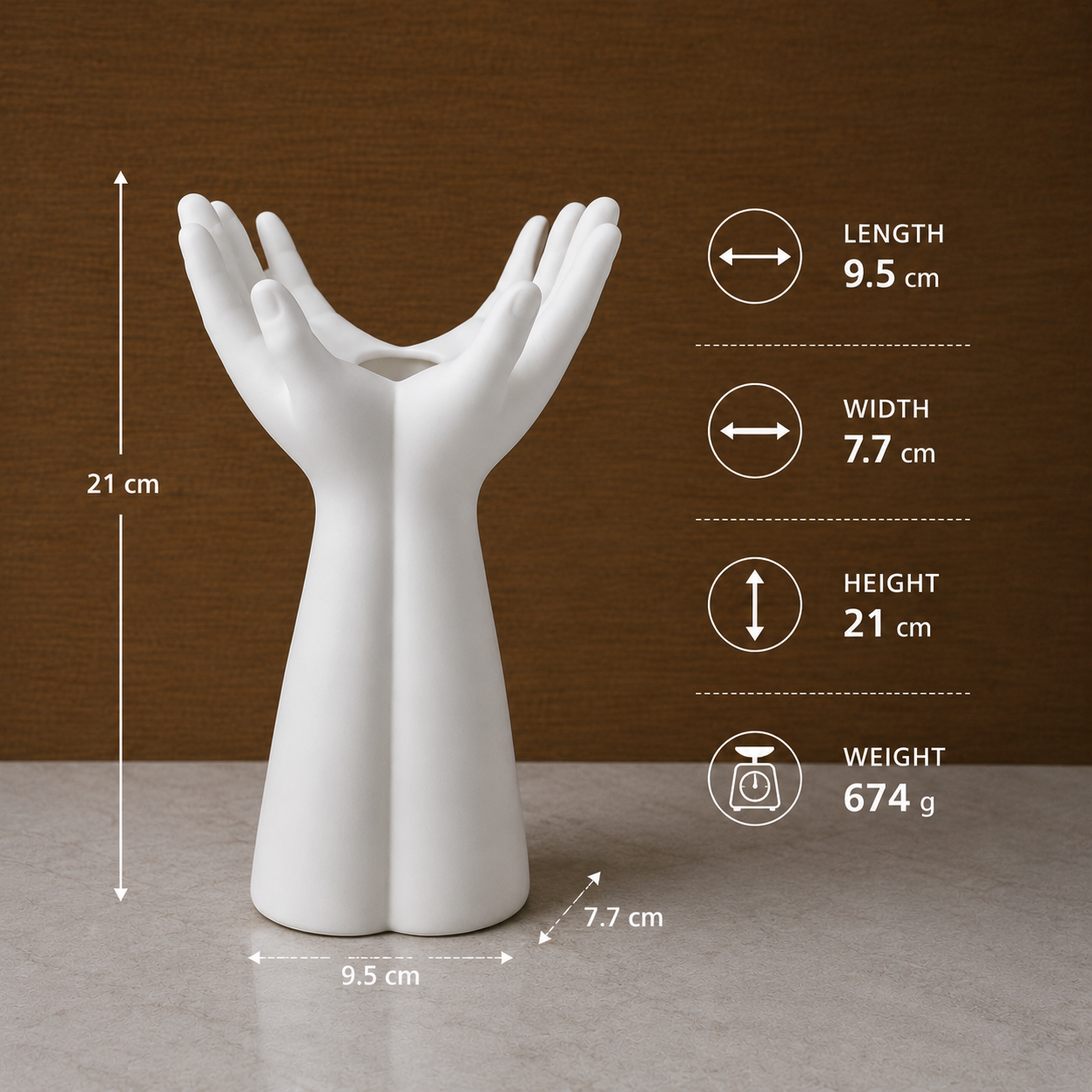 Decorative Hands Shape Ceramic Flower Vase(YM2341)