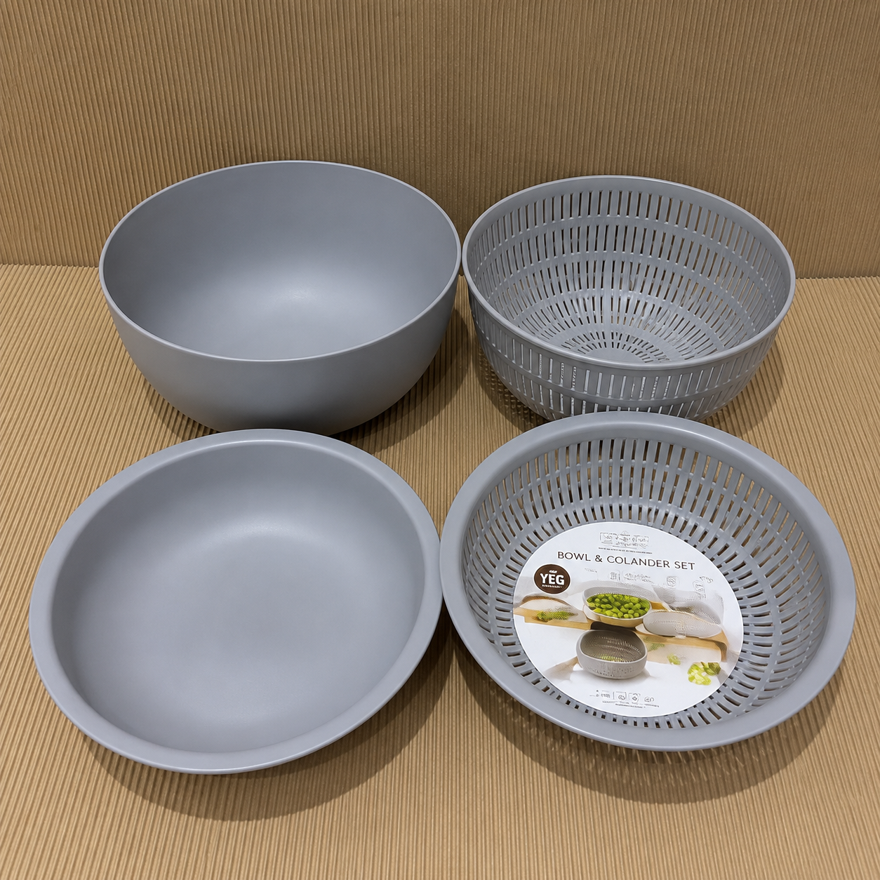 Grey Drain Basket Set of 4 (YM552)