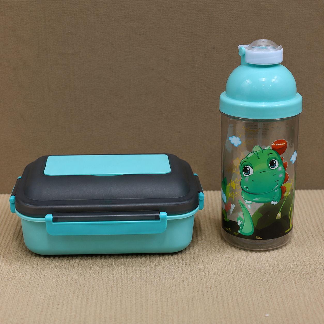Kids 2-Piece Green Lunch Box & Water Bottle Set (YM704)