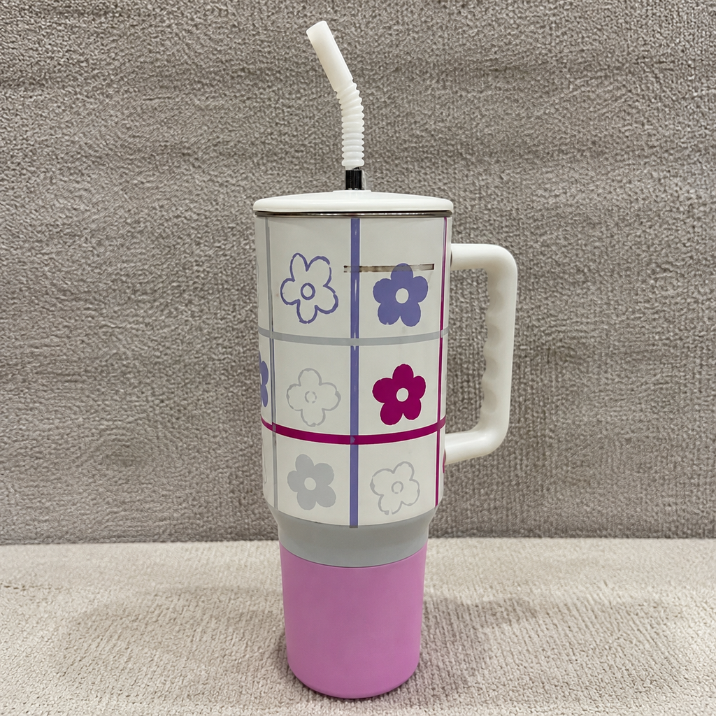 Insulated Tumbler with Handle and Straw (YM2621)