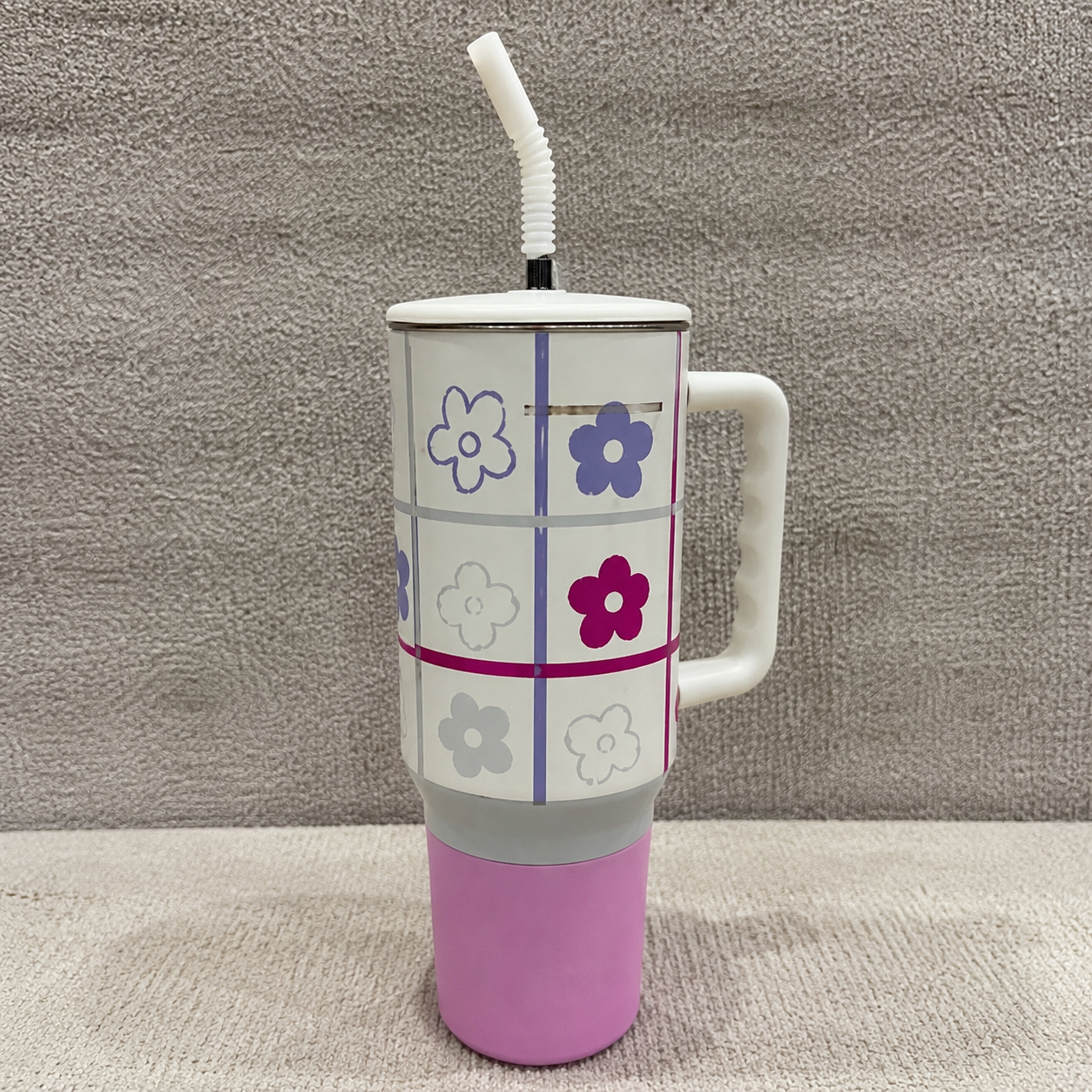 Insulated Tumbler with Handle and Straw (YM2621)