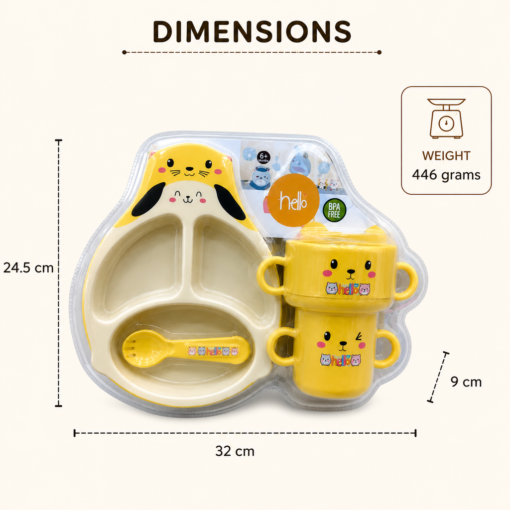 Kids Yellow Cutlery Dining Set - Set of 6 (YM2124)