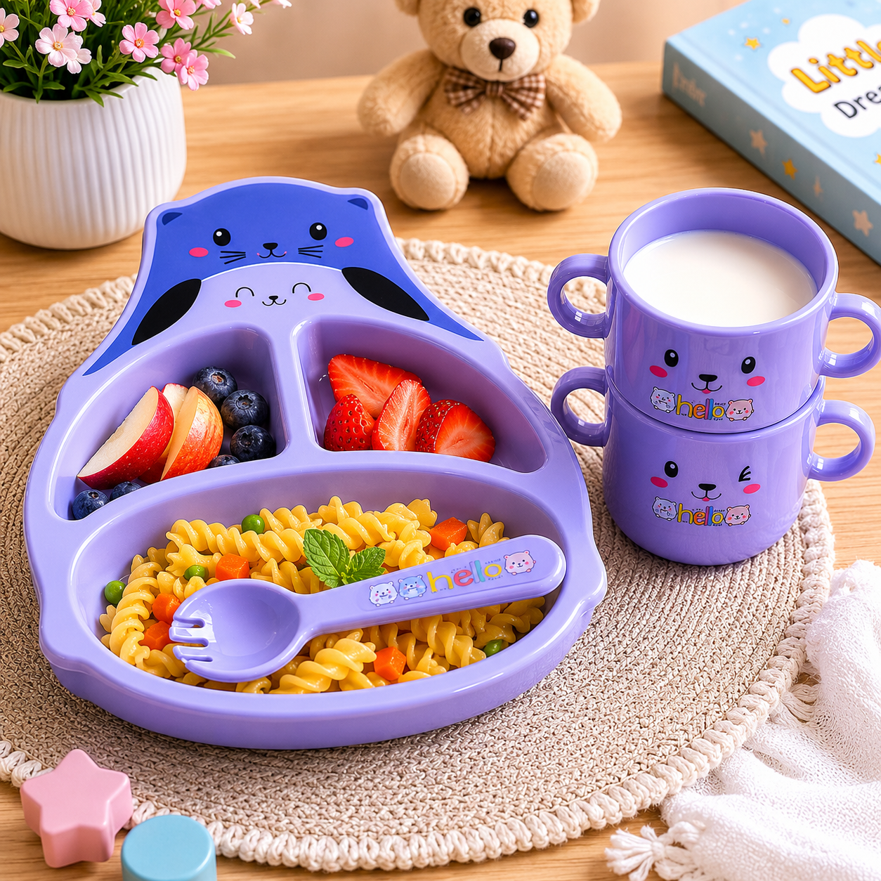 Kids Purple Cutlery Dining Set - Set of 6 (YM2124)