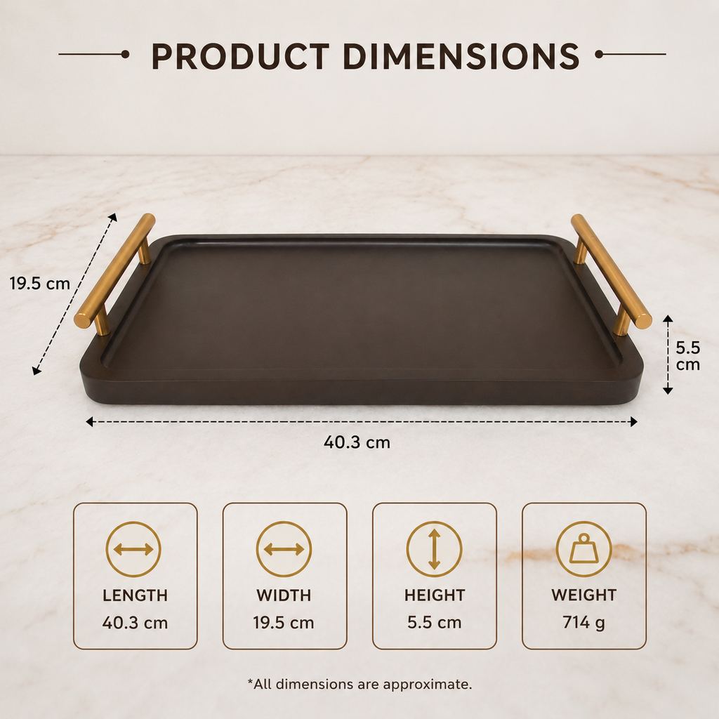 Wooden Serving Tray with Side Handles(YM2381)