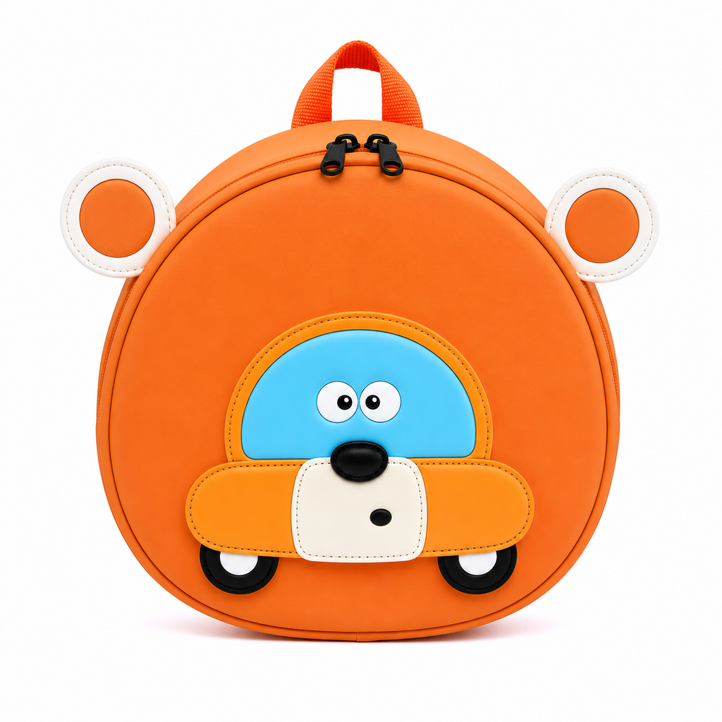 Cute Orange Cartoon Bear Car Kids Mini Backpack(YM1173)