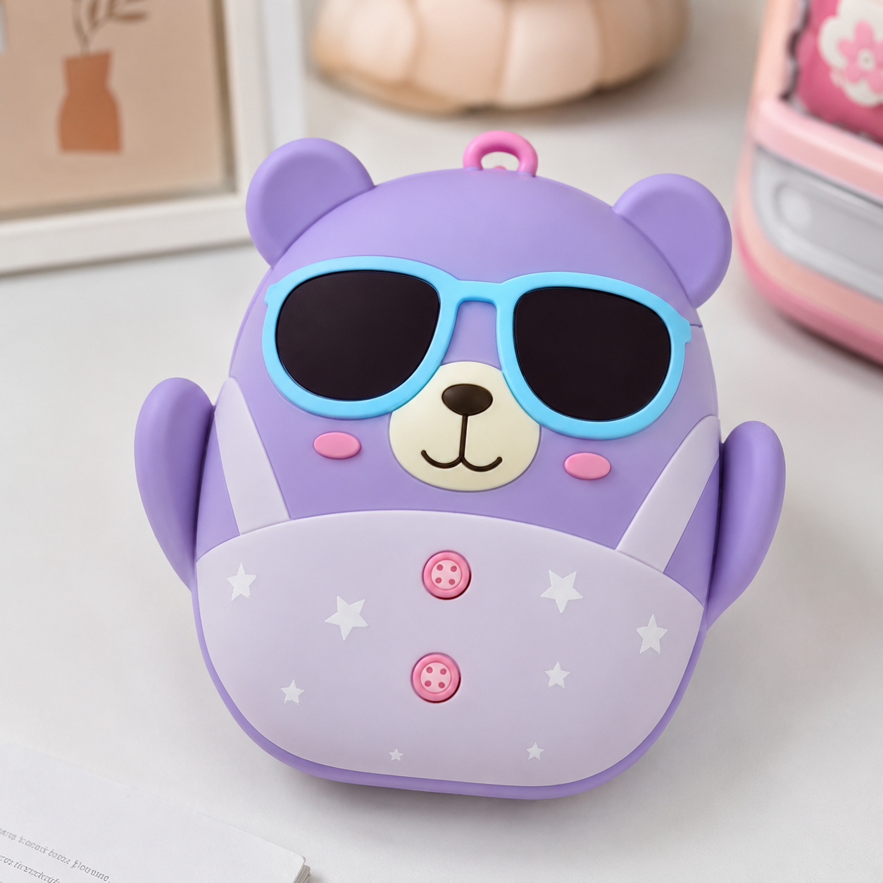 Cute Bear Kids Backpack – Purple (YM1165)