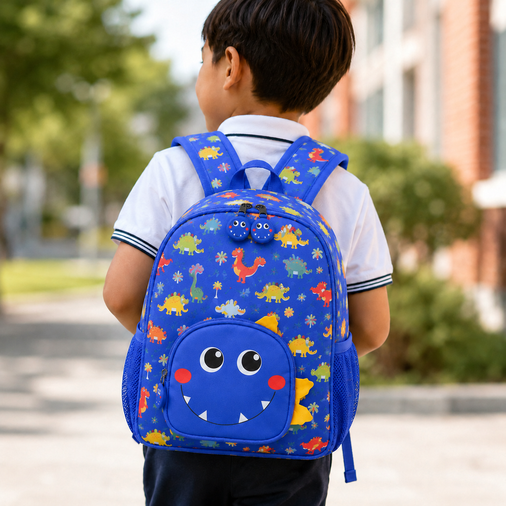 Blue Kids Dinosaur School Backpack (YM1181)