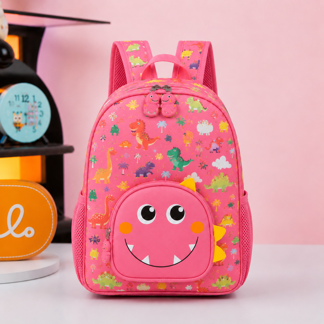 Pink Kids Dinosaur School Backpack (YM1181)