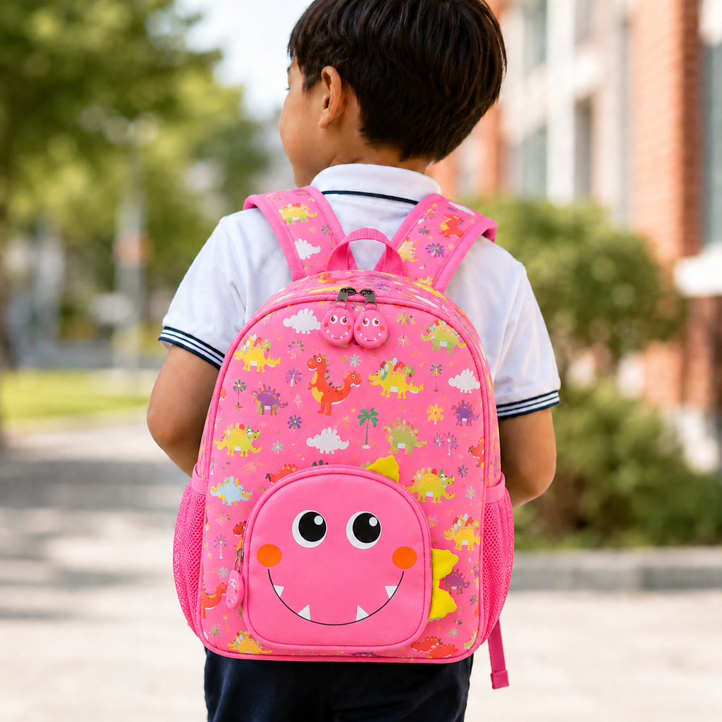 Pink Kids Dinosaur School Backpack (YM1181)