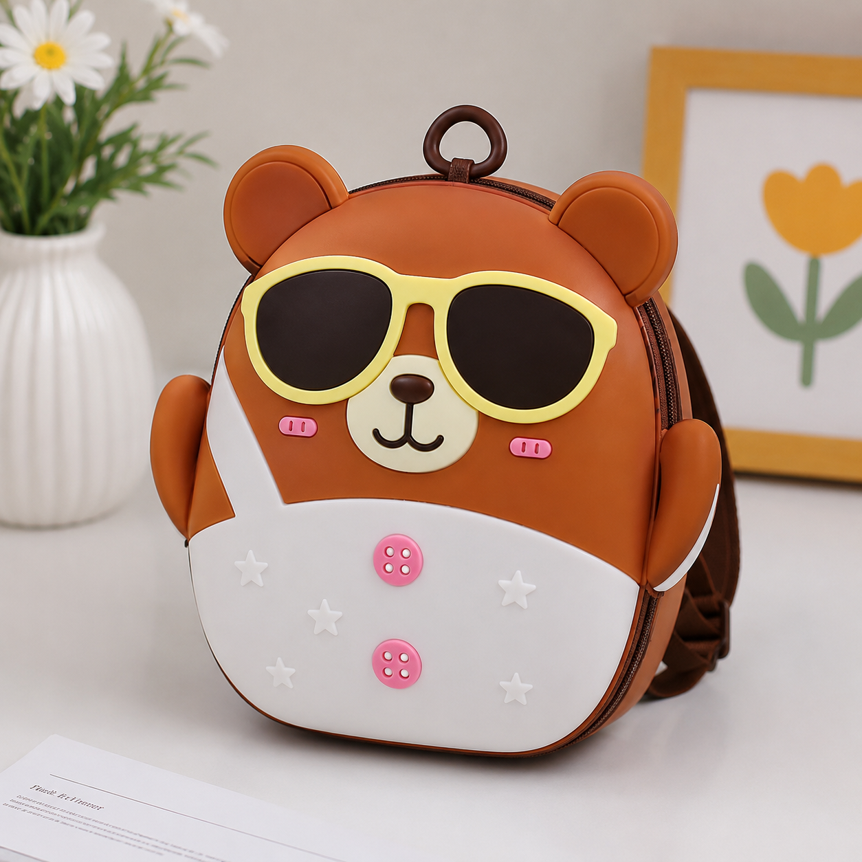 Cute Bear Kids Backpack – Brown (YM1165)