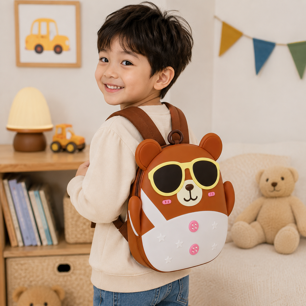 Cute Bear Kids Backpack – Brown (YM1165)