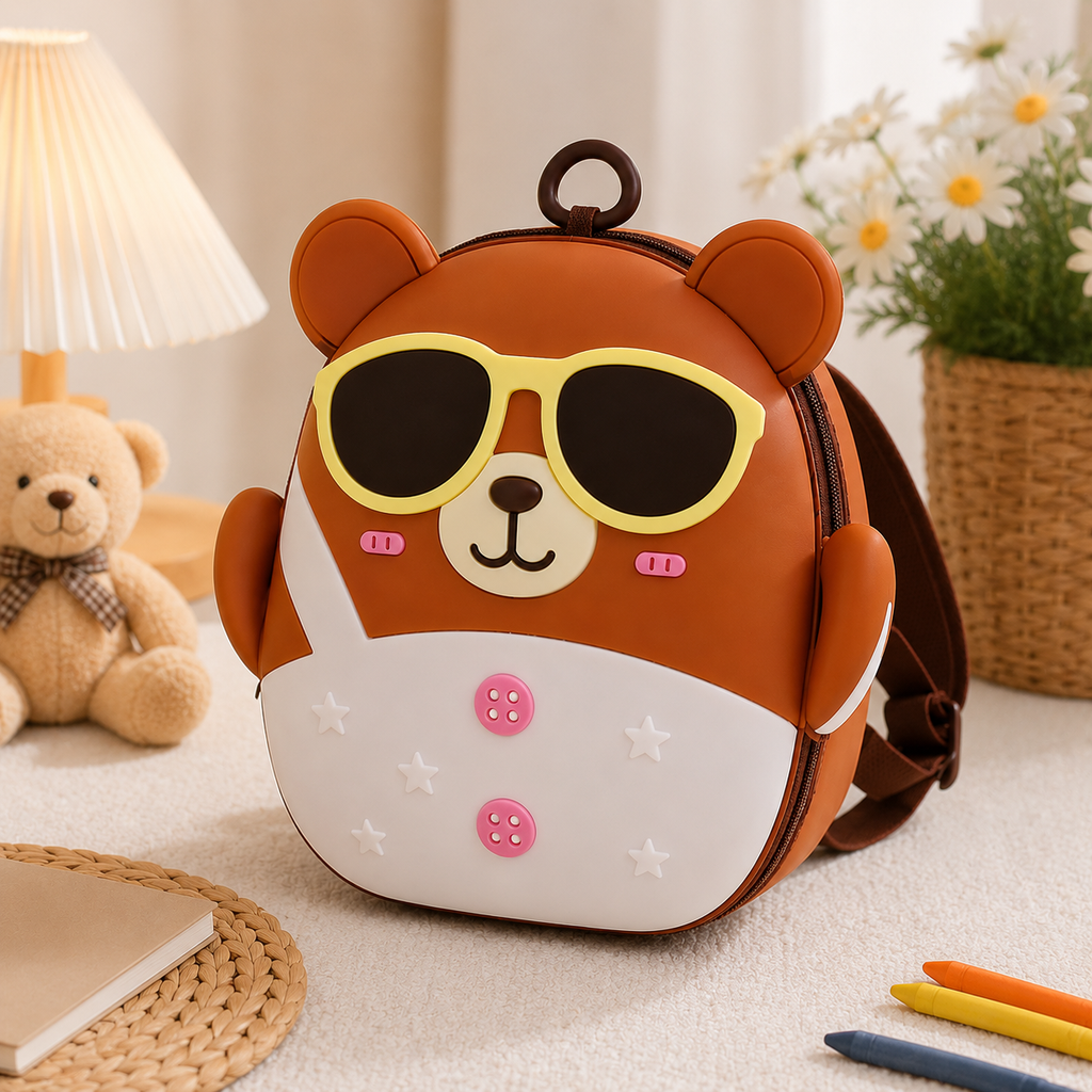 Cute Bear Kids Backpack – Brown (YM1165)