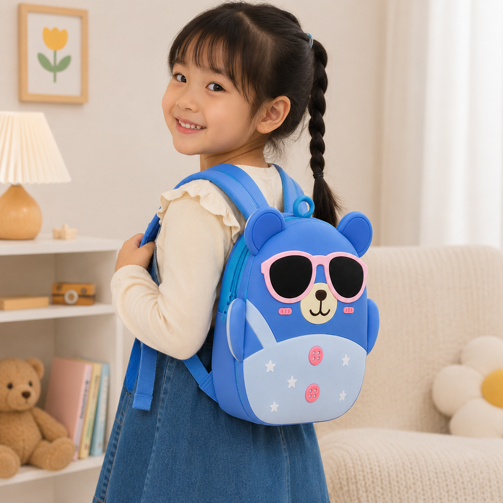 Cute Bear Kids Backpack – Blue (YM1165)