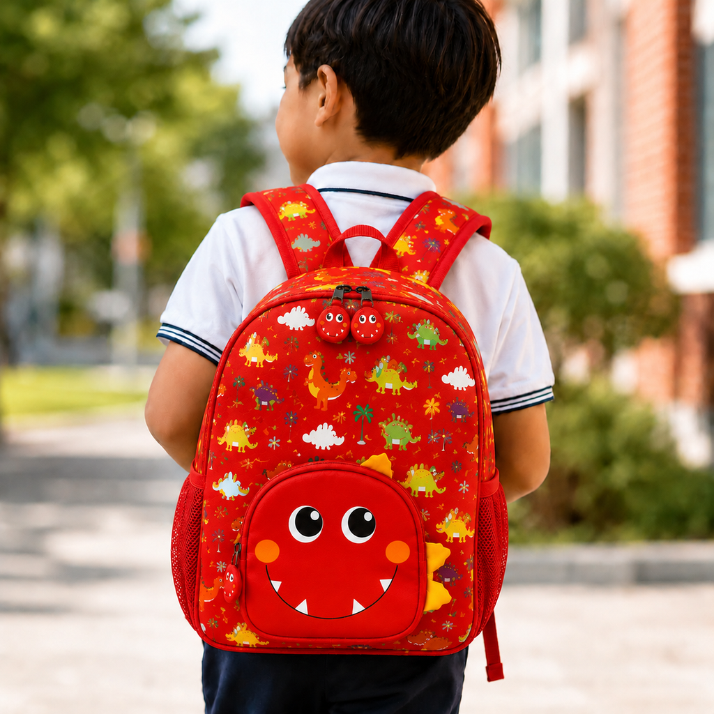Red Kids Dinosaur School Backpack (YM1181)